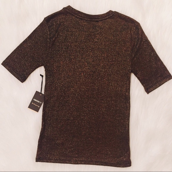 NWT Bronze Metallic Knit Top - Picture 6 of 8